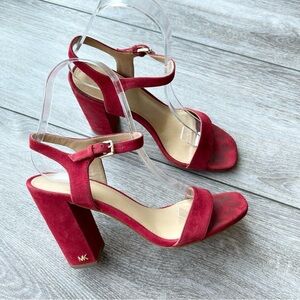 Michael KORS Francine Block Heel Strappy  Sandal in scarlet